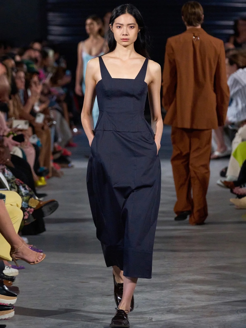 Tibi Mila Stretch Satin Corset Lantern Dress